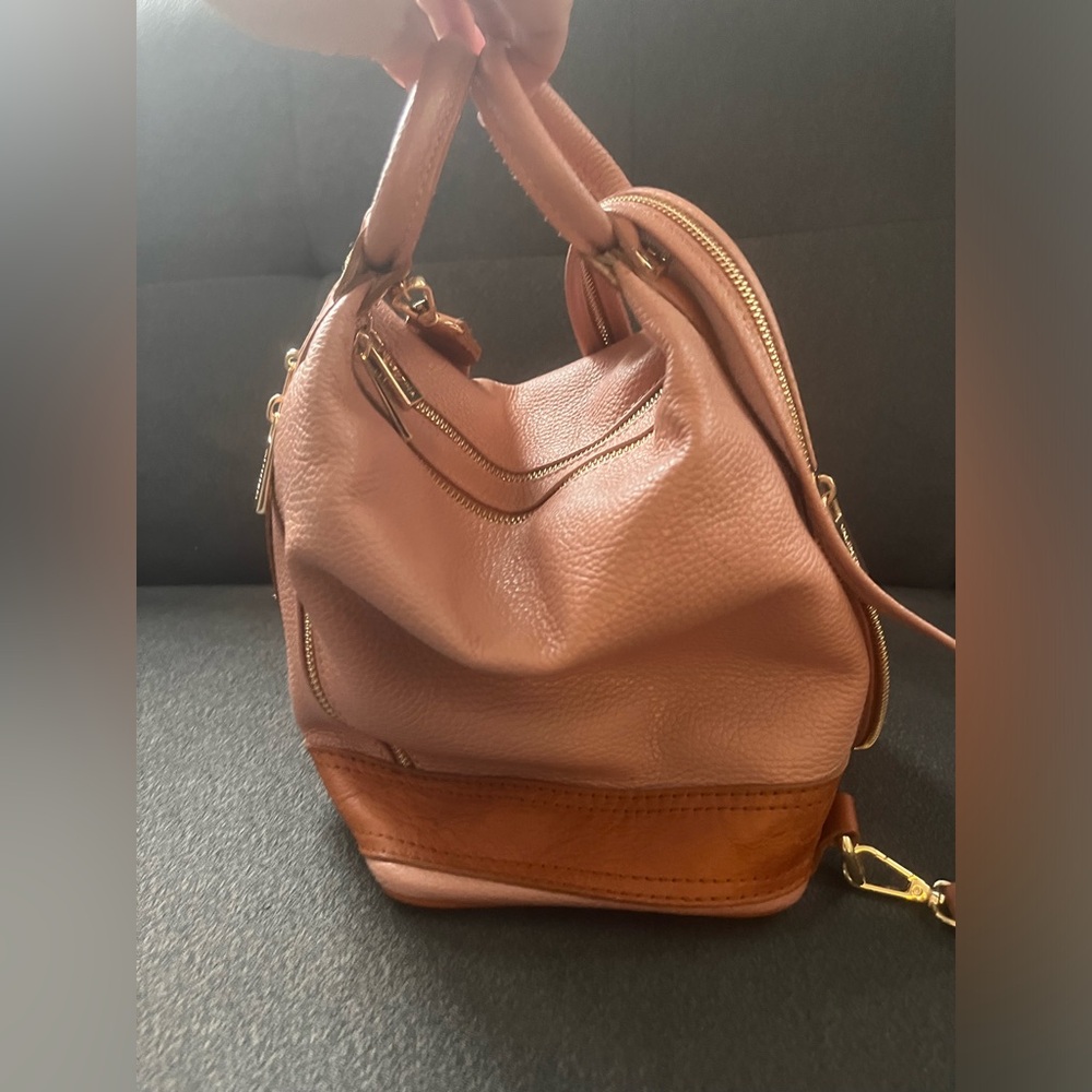 Valentina Brown Leather Mini Satchel with Gold Hardware - Picture 2 of 13